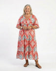 ZARIA - Paisley Print Midi Dress